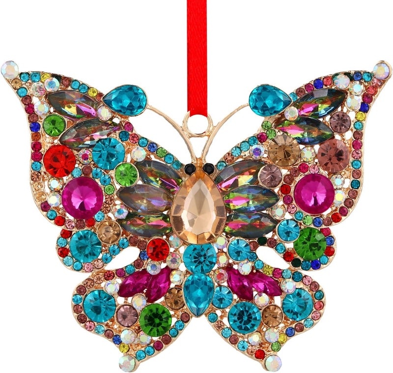 GROWTHMAGIC Store Butterfly Christmas Tree Ornaments - Metal Butterfly Ornaments for Christmas Tree Decor Keepsake Gifts for Women Girls - Image 1